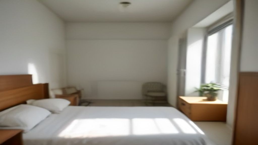 Trousseau de clés posé sur une table de chevet dans une chambre de location meublée