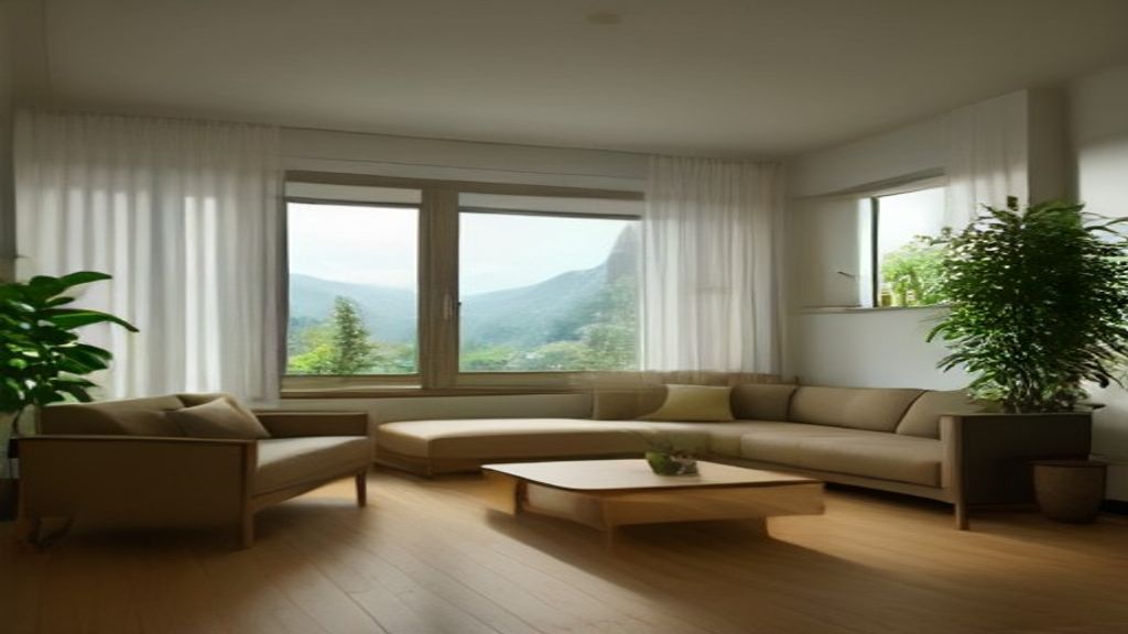 Salon lumineux d'un appartement suisse avec vue sur les montagnes