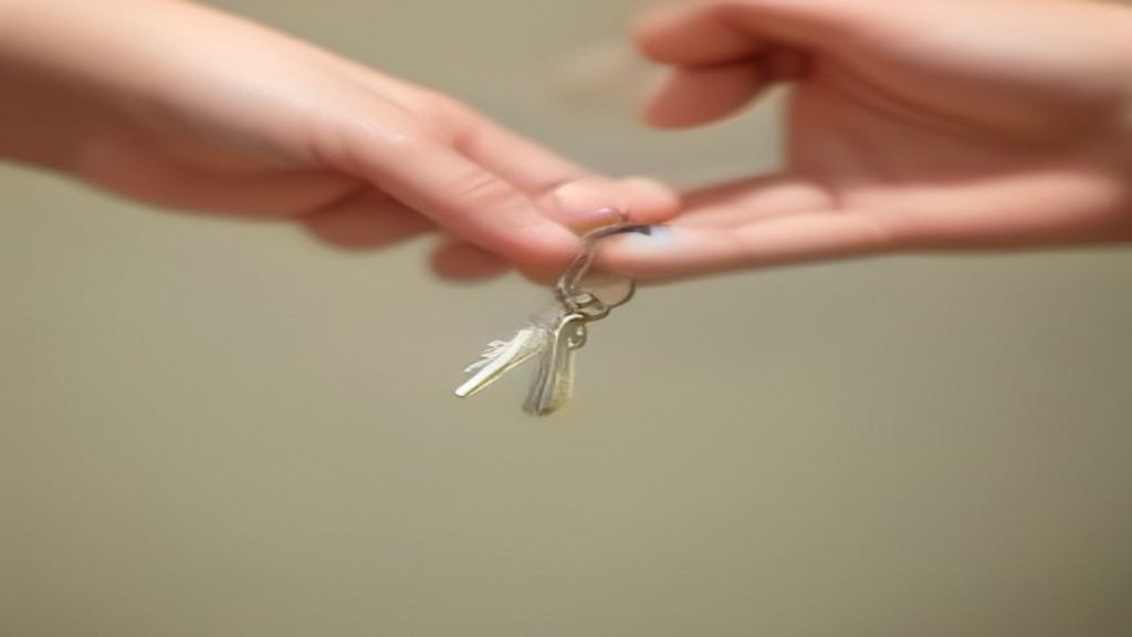 Remise de clés entre un hôte et son invité, symbole de l'inscription réussie sur Airbnb
