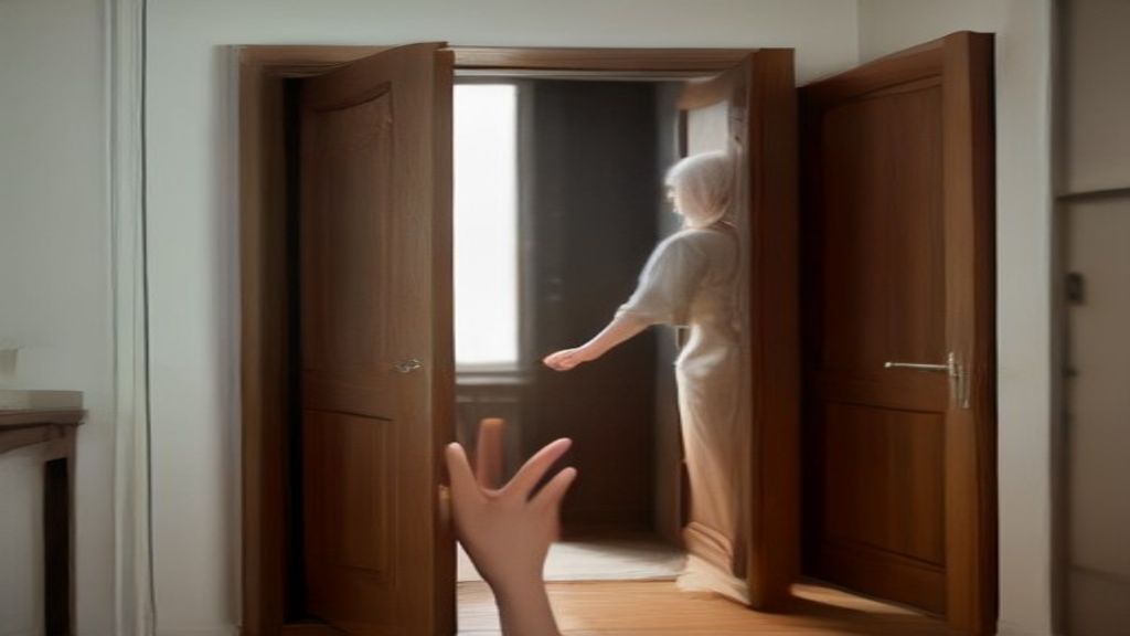 Remise des clés d'un logement Airbnb devant la porte d'entrée