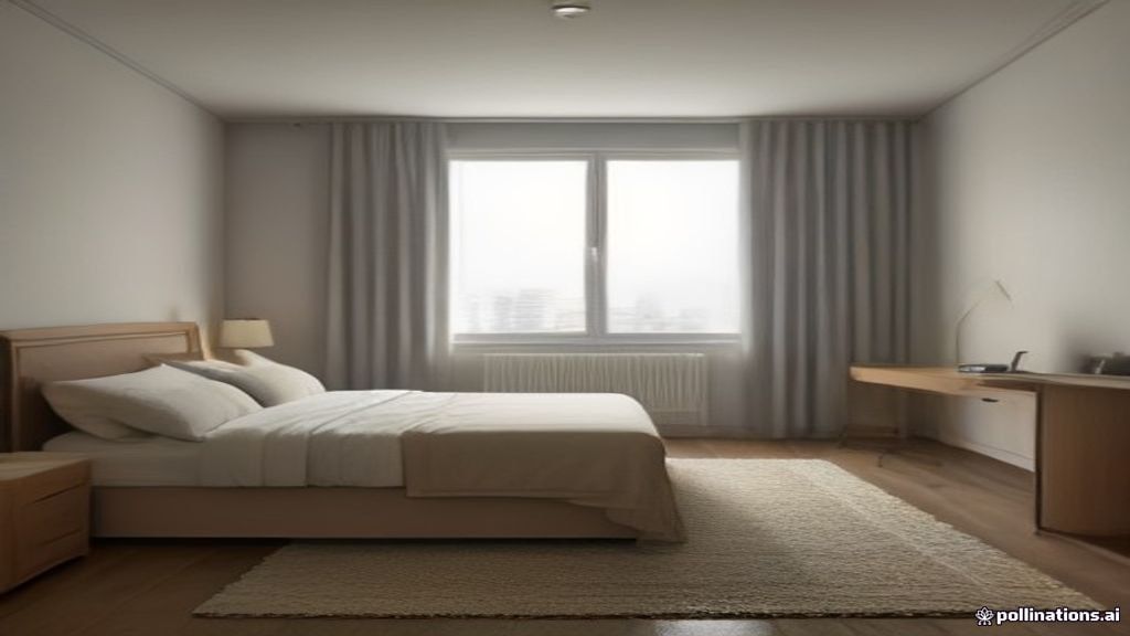 Salon d'un appartement suisse lumineux avec linge plié et panier de bienvenue posés sur le lit