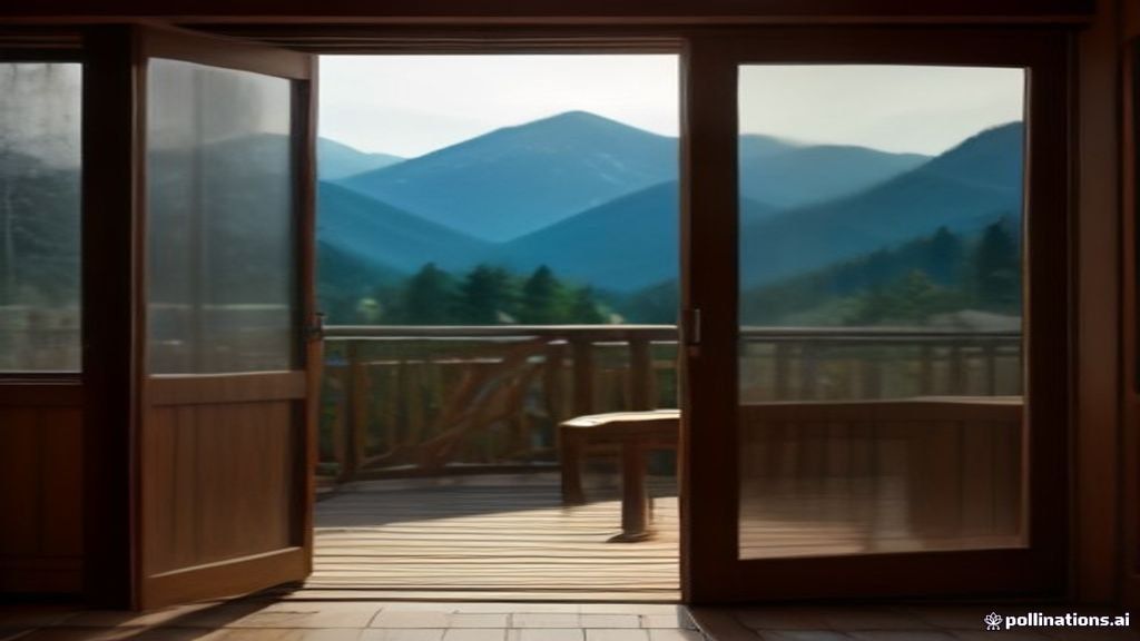 Silhouette de dos accueillant un voyageur à la porte d'un chalet suisse