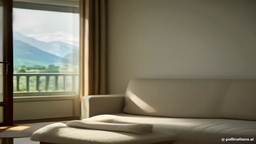 Salon d'un appartement suisse prêt à accueillir des voyageurs, fleurs fraîches et linge plié