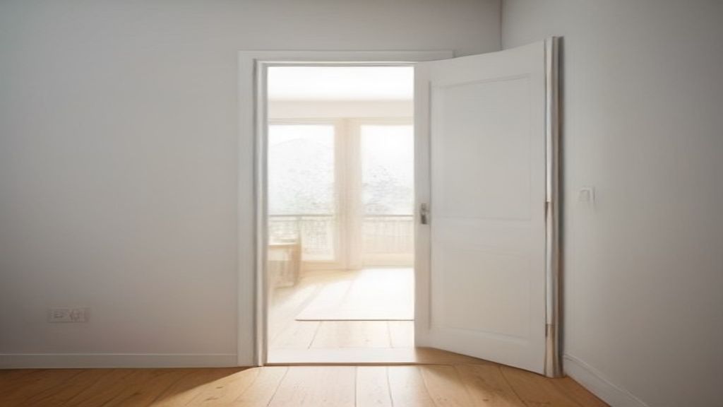 Main refermant la porte d'un chalet meublé, symbole de la fermeture d'un compte