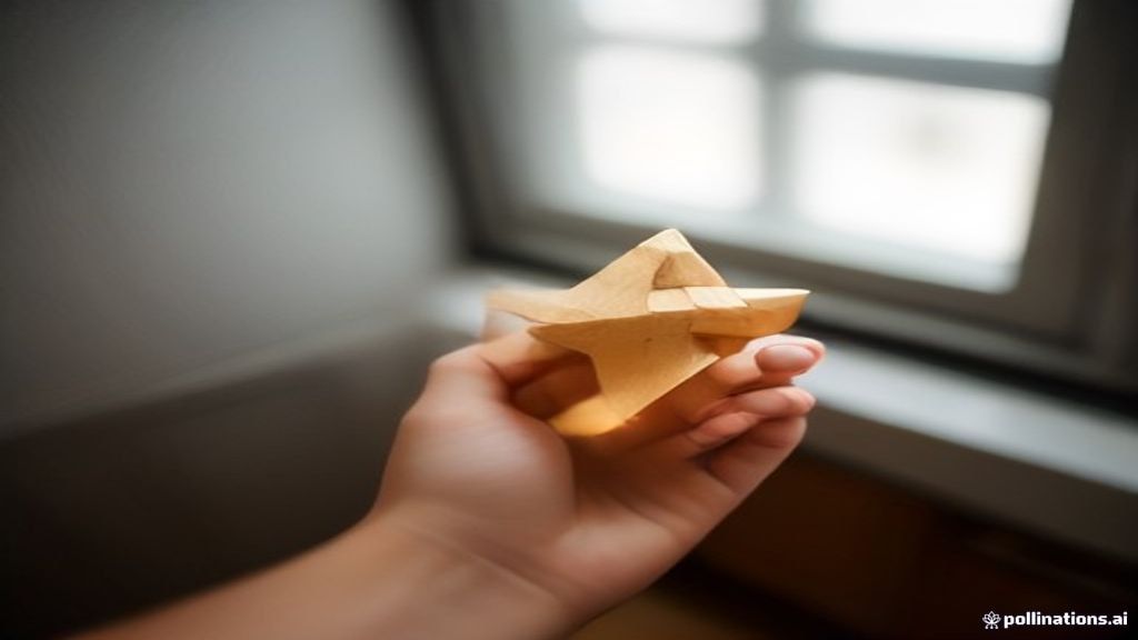 Mains tenant une petite étoile en bois sur un plan de travail d'appartement en Suisse romande