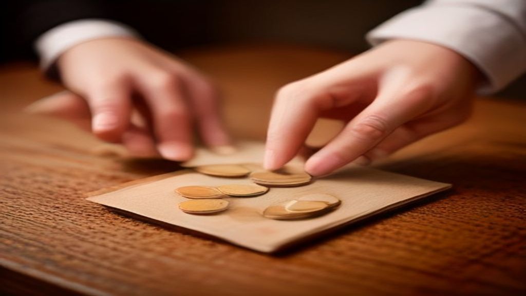 Mains empilant des pièces de francs suisses sur une table en bois