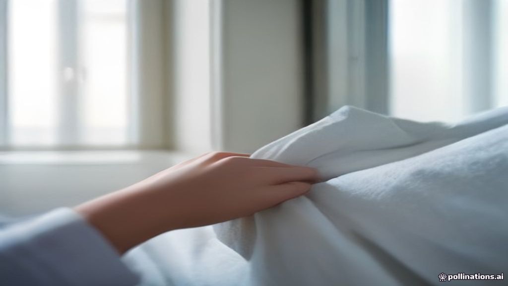 Mains d'une hôte déposant des serviettes pliées sur un lit fraîchement fait, avec vue sur le lac par la fenêtre