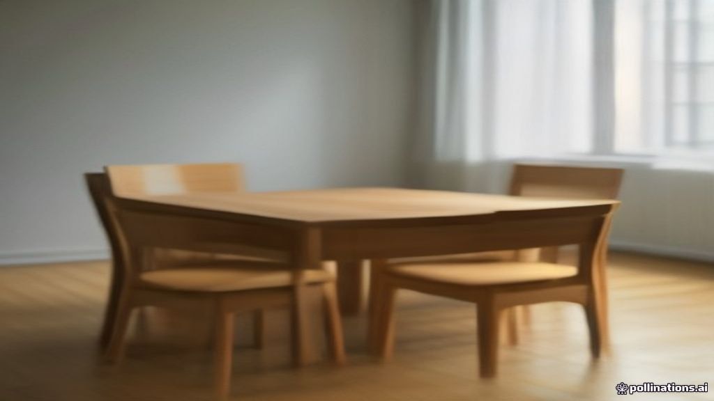 Mains montant une chaise en bois à côté d'une table de salle à manger dans un appartement en cours d'ameublement
